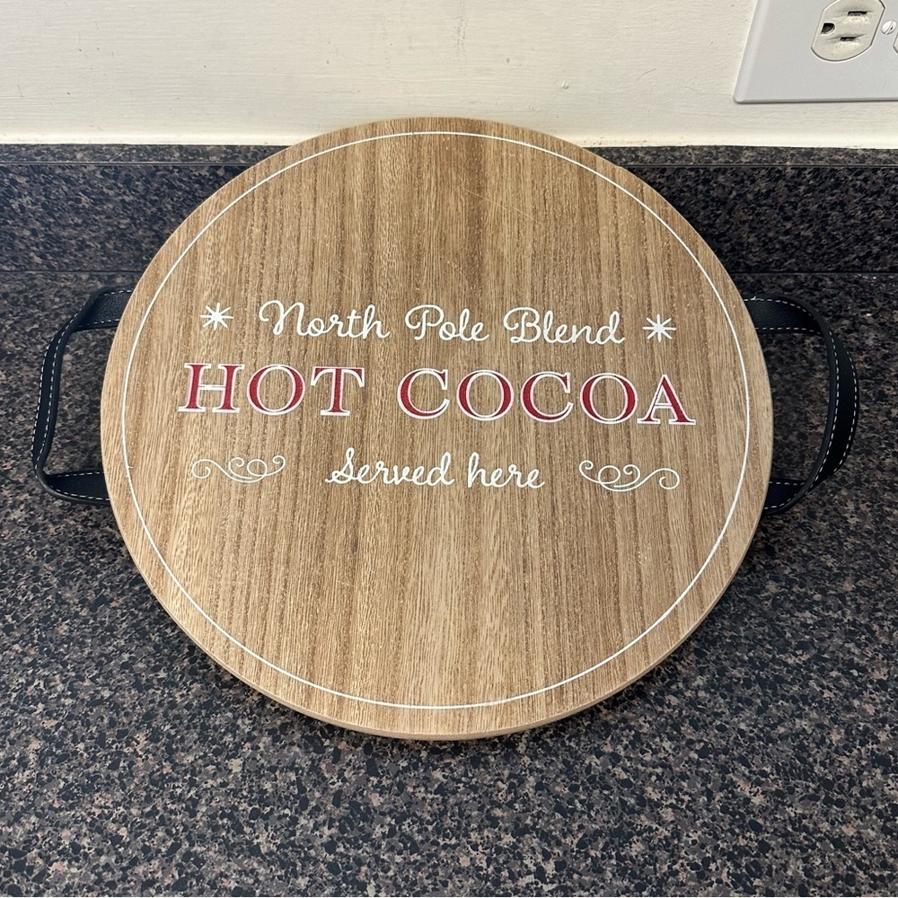 Hot Cocoa Wooden Tray Holiday Decor